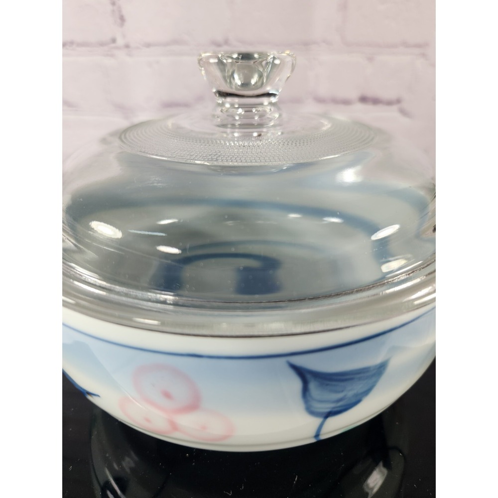 Super Rare!‎ Japanese Swirl Covered Dish Porcelain Blue Swirl Inside Vintage